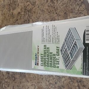 Simple Houseware Closet Underwear Organizer Drawer Divider 4 Set, Gray